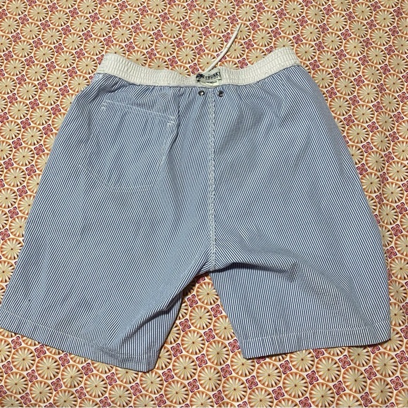 Trunks Brand Classic Blue and White Striped Swim Trunks - Small Flaws - Picture 9 of 13